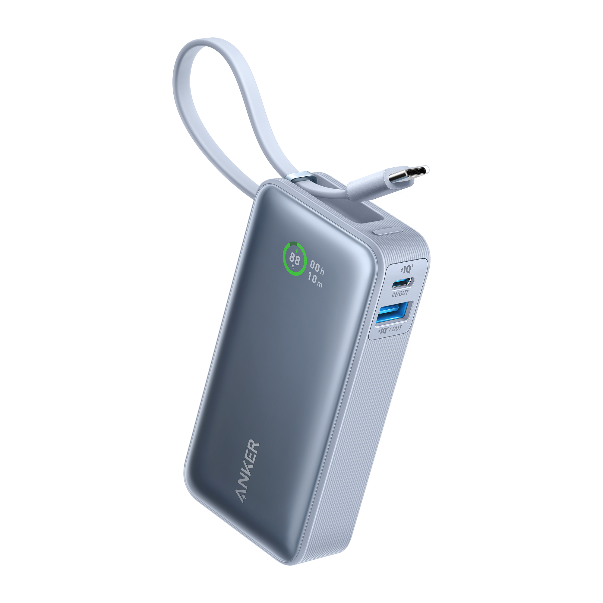 Anker Nano Power Bank (30W, Built-In USB-C Cable) I9 Ice Lake Blue
