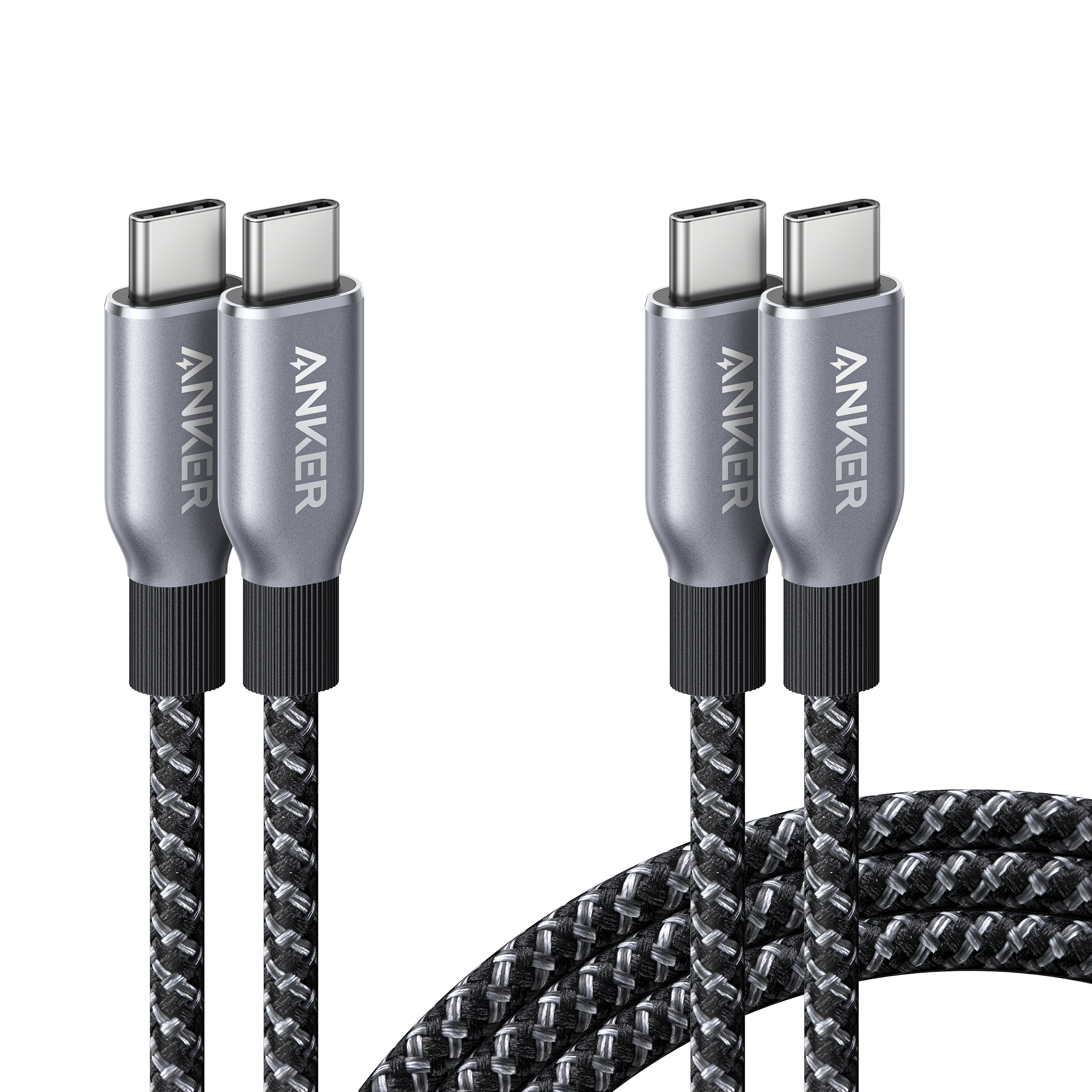 Anker Prime USB-C to USB-C Cable (240W, Upcycled-Braided, 2-Pack) E8 3 ft × 6 ft