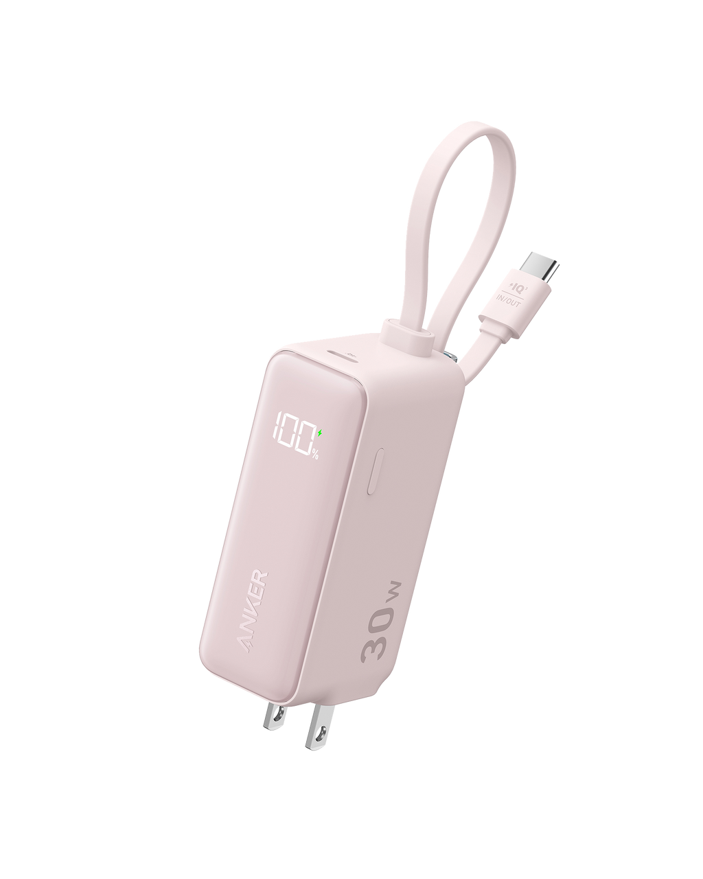 Anker Power Bank (30W, 5k, Fusion, Built-In USB-C Cable) M9 Pink
