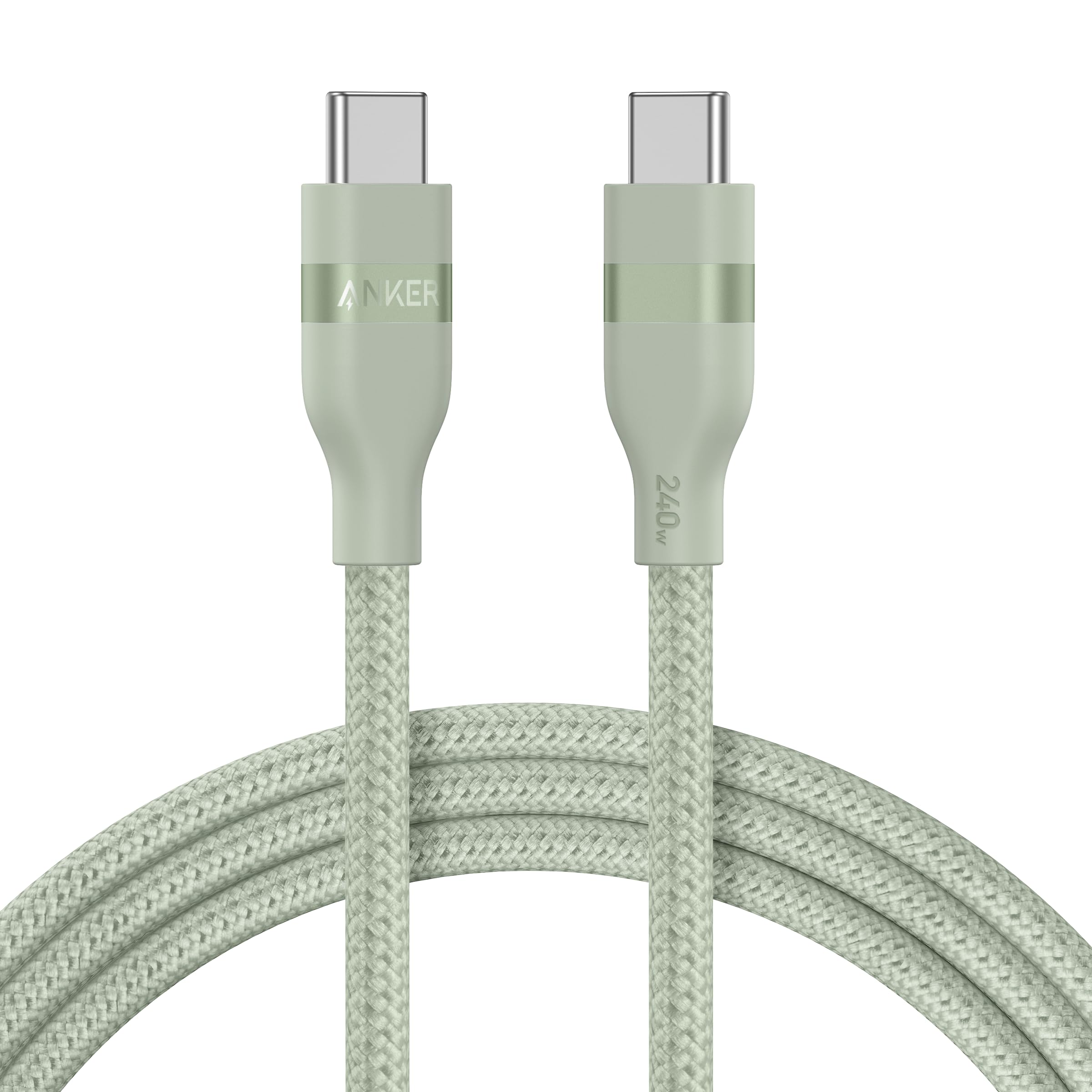 Anker USB-C to USB-C Cable (3 ft / 6 ft, 240W, Upcycled-Braided) K7 6 ft / Sprout Green