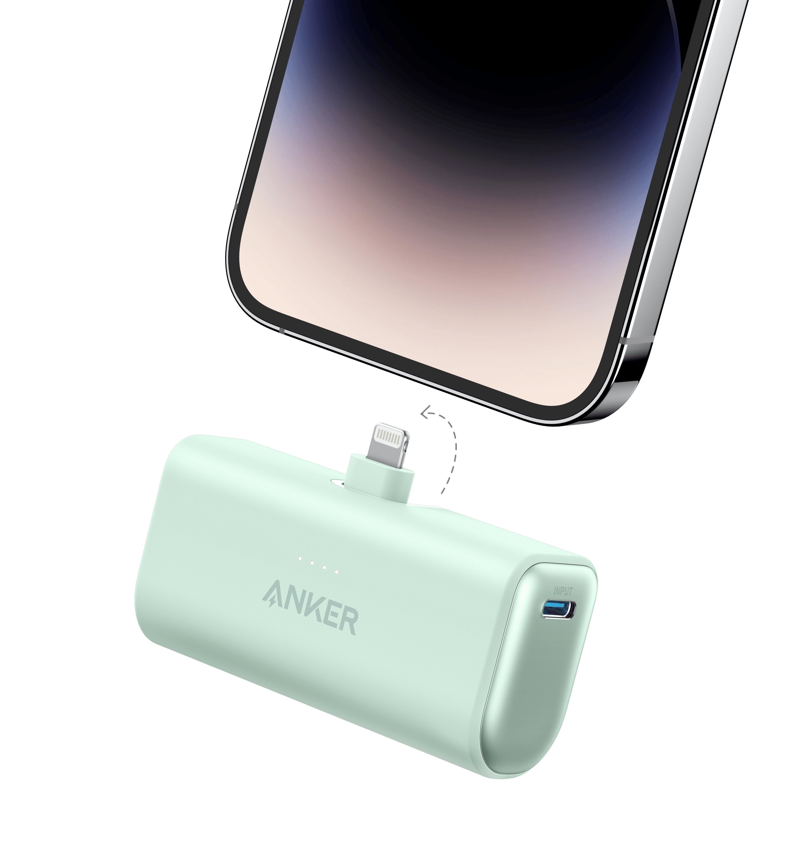 Anker Nano Power Bank (12W, Built-In Lightning Connector) K2 Mint Green