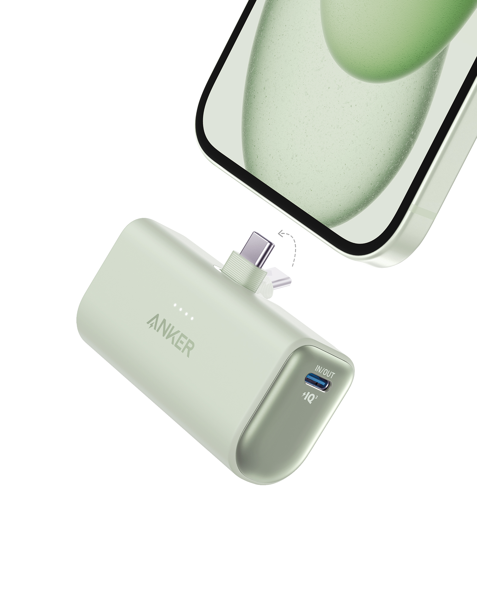 Anker Nano Power Bank (22.5W, Built-In USB-C Connector) M1 Sprout Green