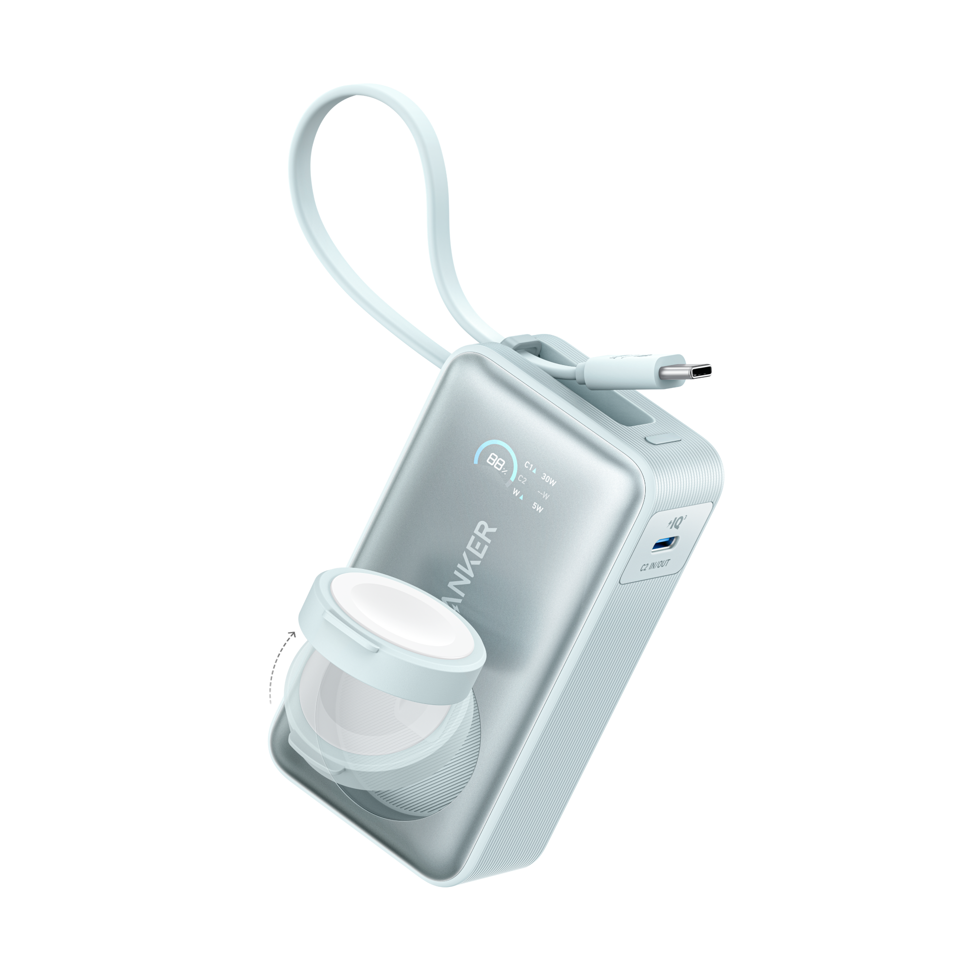 Anker MagGo Power Bank (10K, 35W, For Apple Watch) K0 Teal Oasis