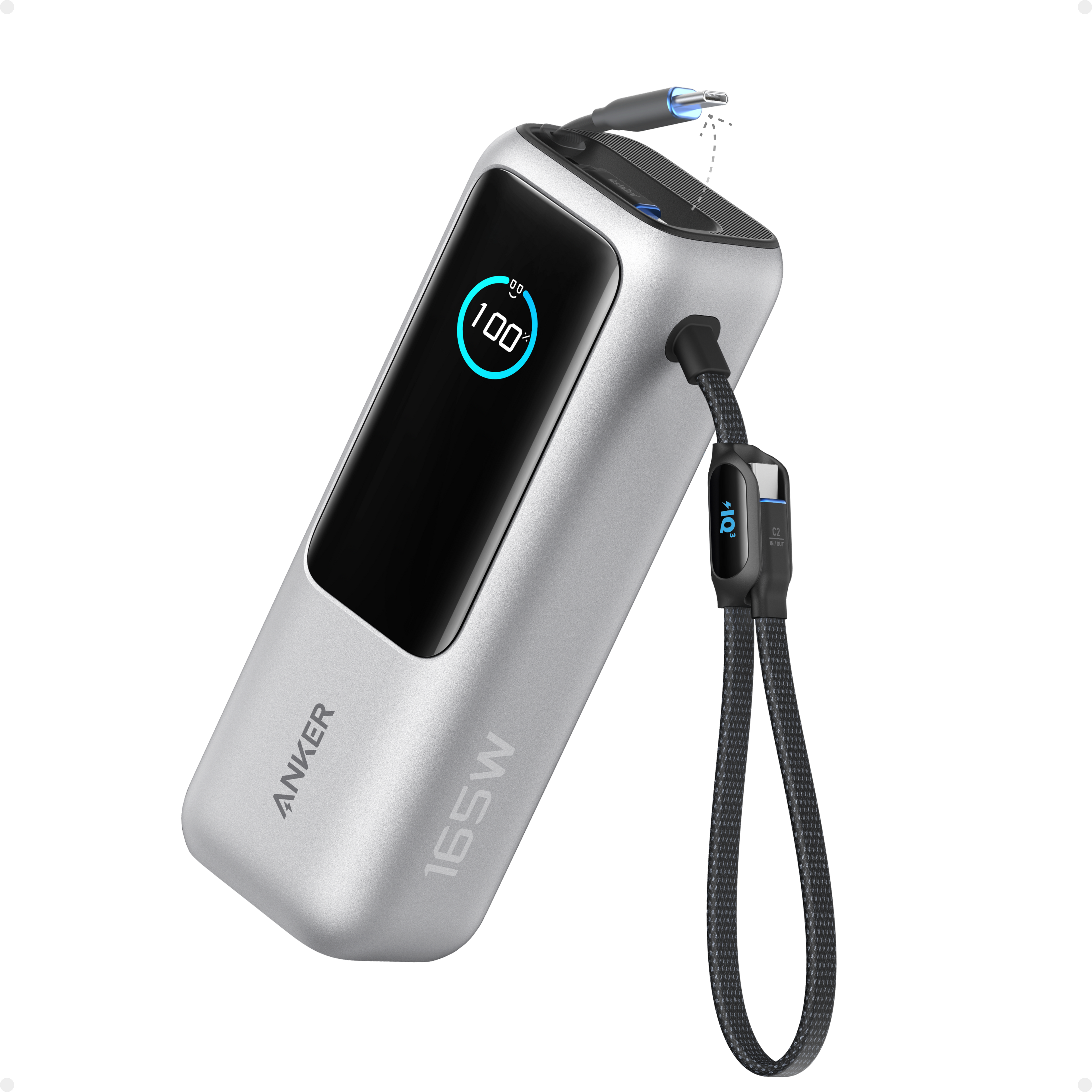 Anker Laptop Power Bank (25K, 165W, Built-In and Retractable Cables) U9 Silver / Power Bank