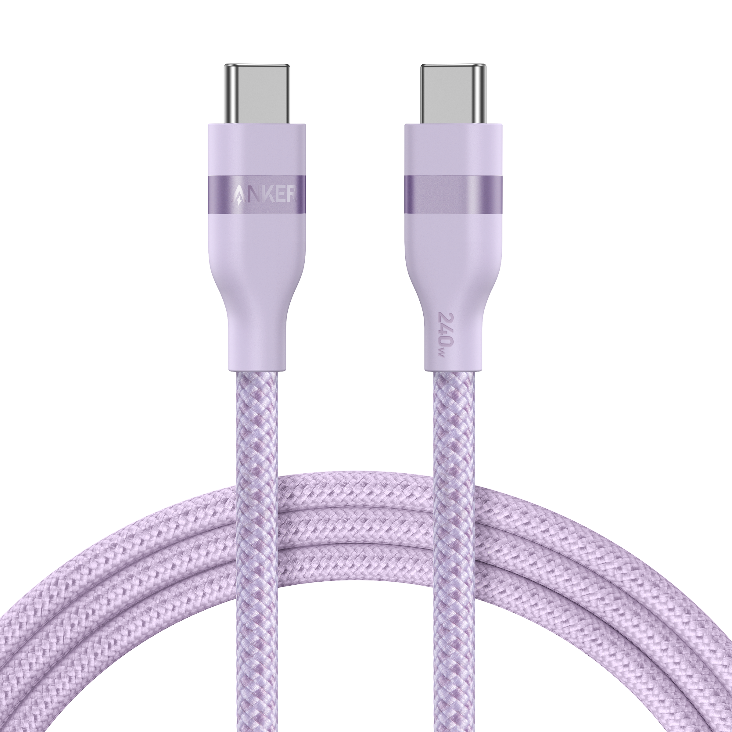 Anker USB-C to USB-C Cable (3 ft / 6 ft, 240W, Upcycled-Braided) M6 6 ft / Lilac Purple