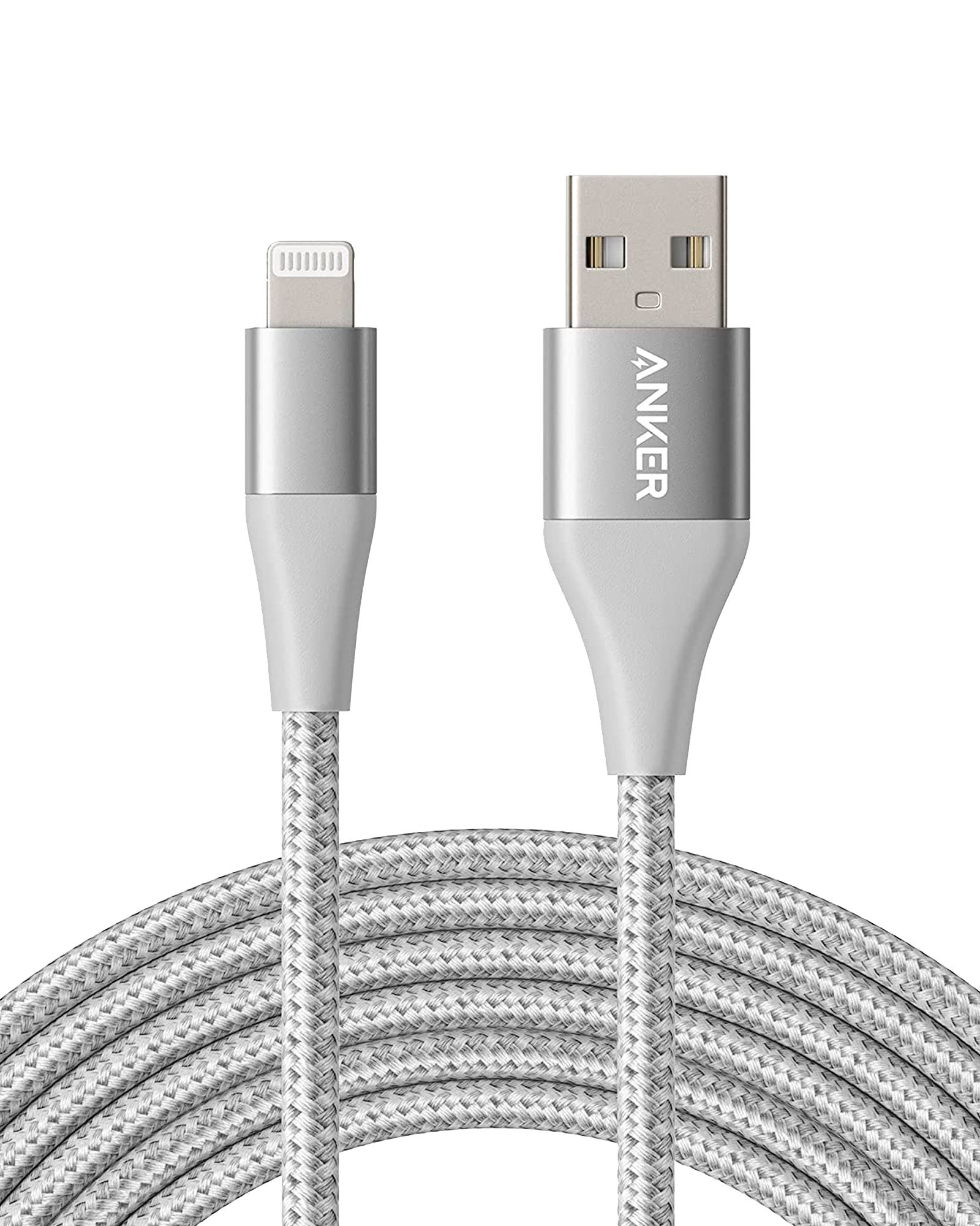 Anker 551 USB-A to Lightning Cable (3 ft / 6 ft / 10 ft) V0 Silver / 10ft