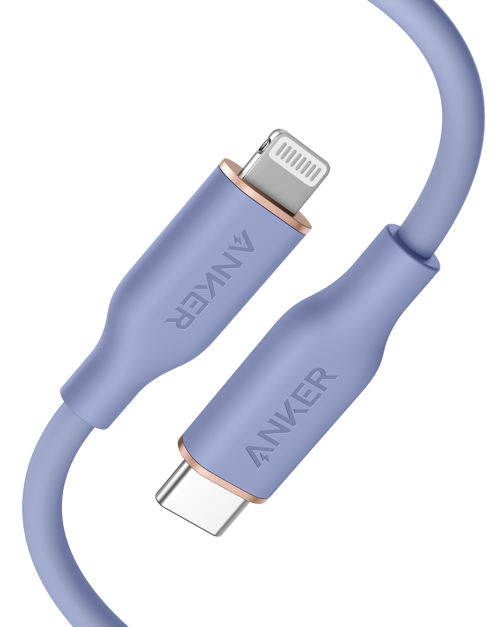 Anker 641 USB-C to Lightning Cable (Flow, 3 ft Silicone) R0 3ft / Lavender Grey