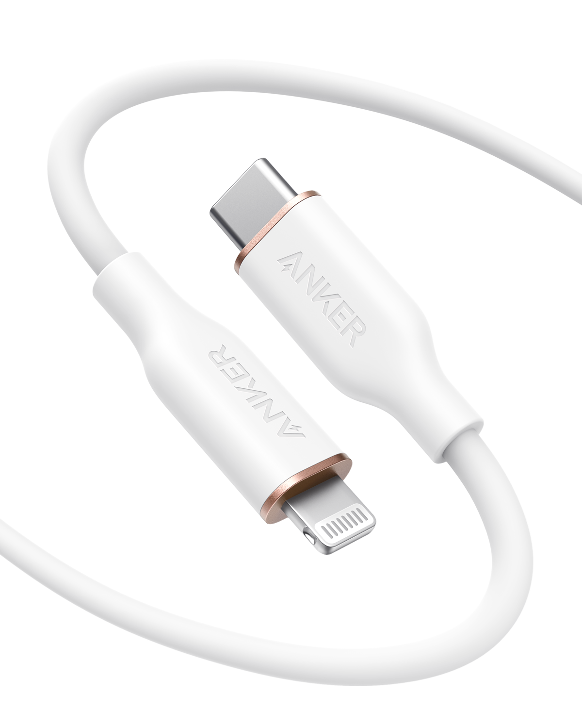 Anker 641 USB-C to Lightning Cable (Flow, Silicone) V1 6ft / Cloud White