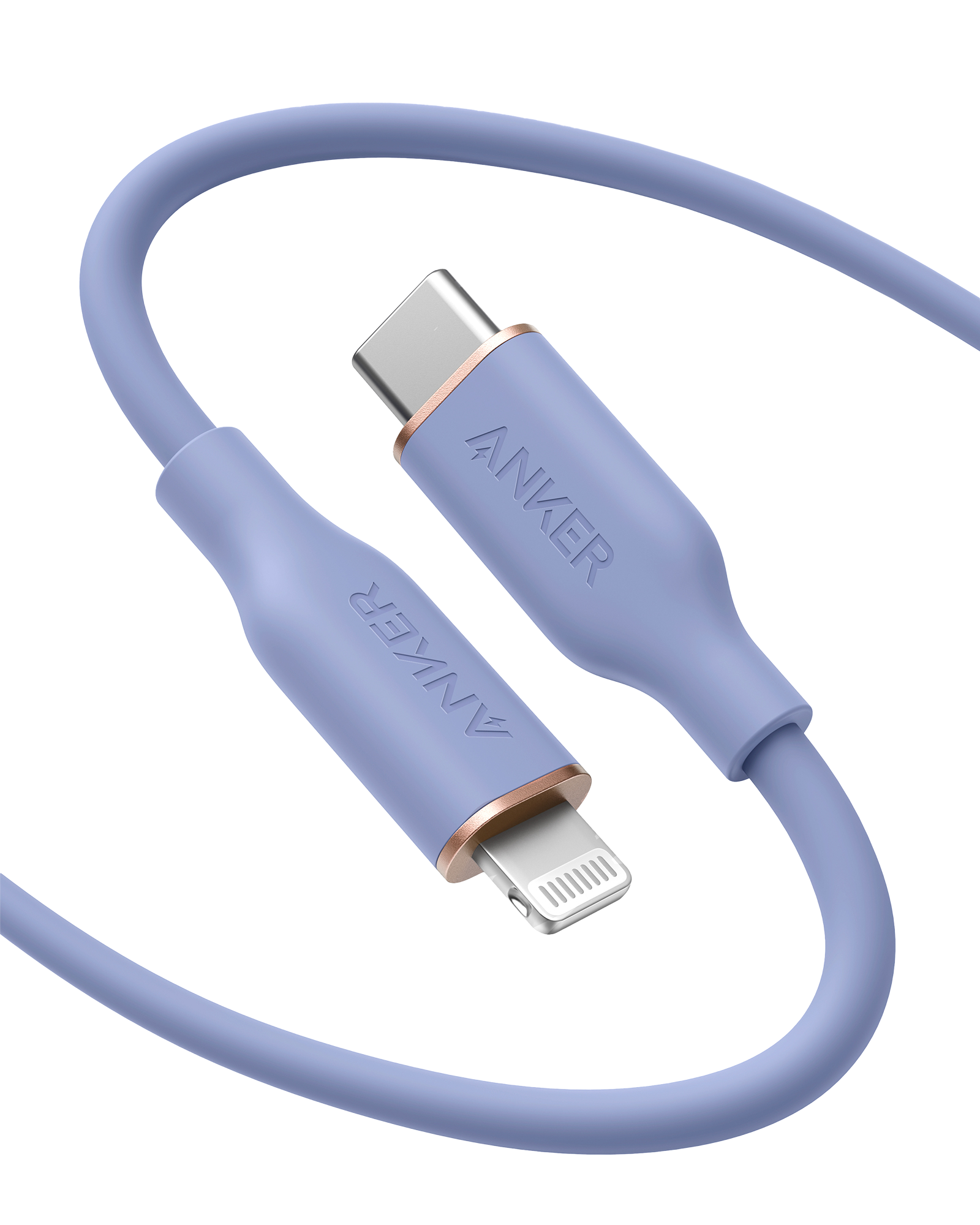 Anker 641 USB-C to Lightning Cable (Flow, Silicone) V1 6ft / Lavender Grey