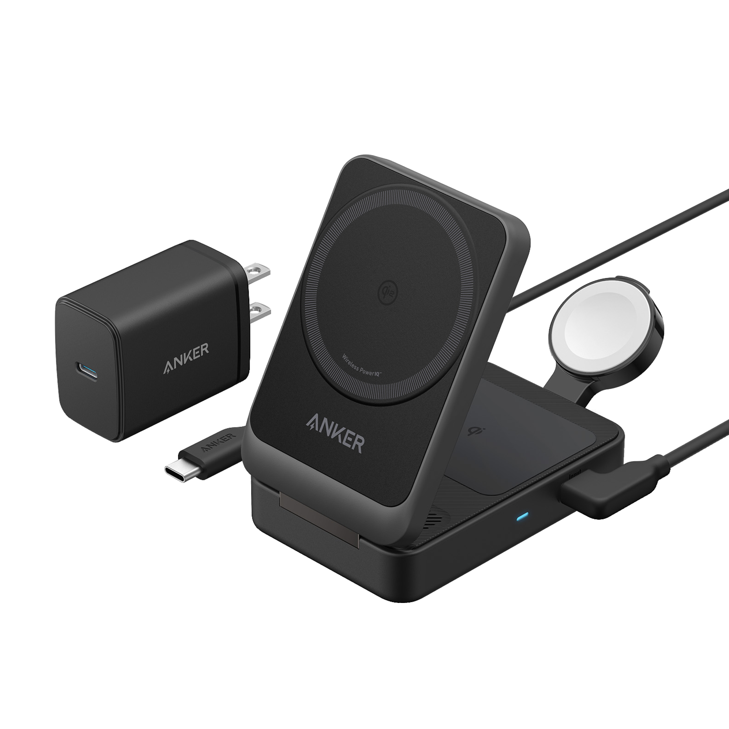 Anker MagGo Wireless Charging Station (Foldable 3-in-1) D7 Black Stone