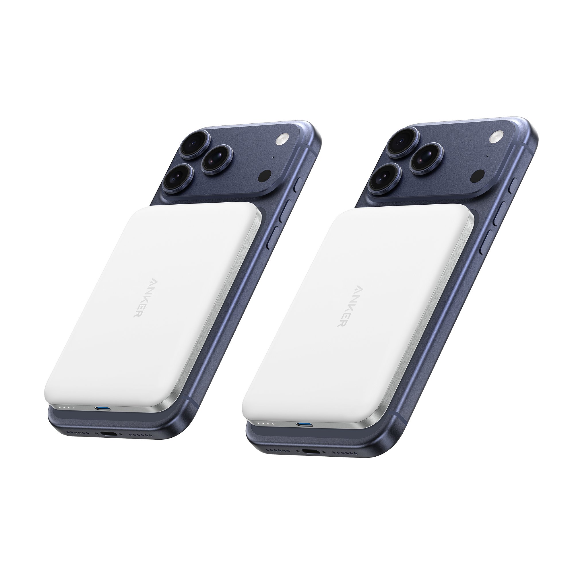 Anker Nano Power Bank (5K, MagGo, Slim) I7 Aurora White | 2-Pack