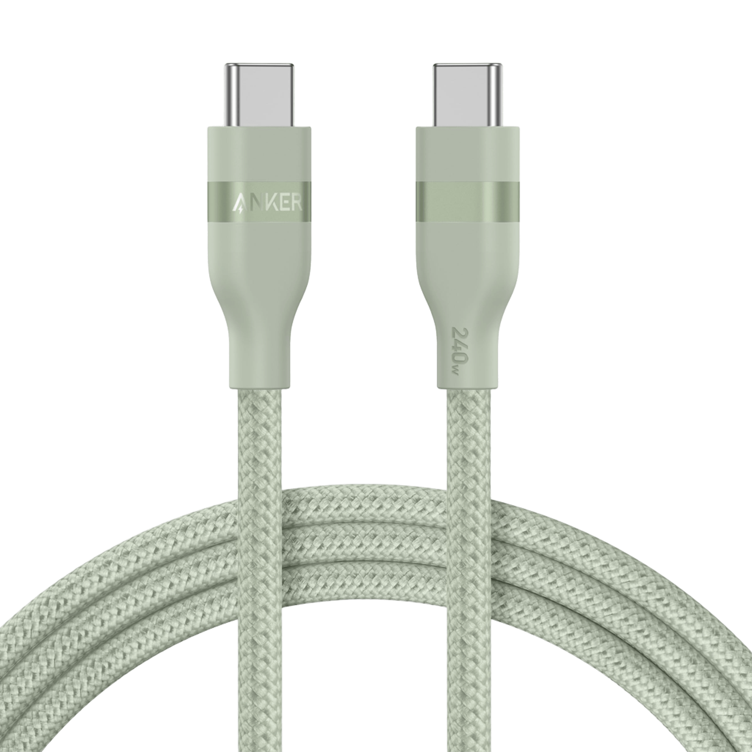 Anker USB-C to USB-C Cable (3 ft / 6 ft, 240W, Upcycled-Braided) M6 6 ft / Sprout Green