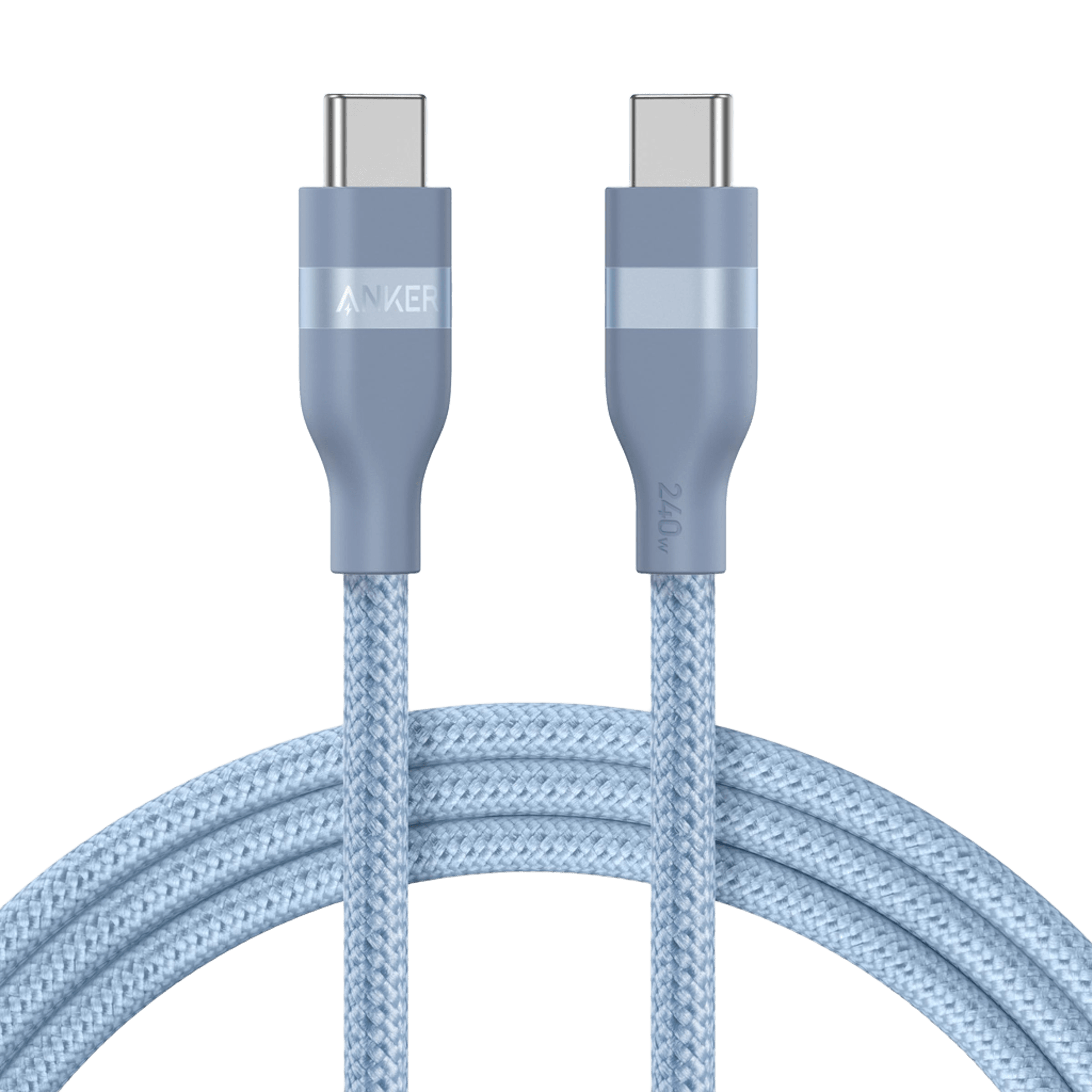 Anker USB-C to USB-C Cable (3 ft / 6 ft, 240W, Upcycled-Braided) M6 6 ft / Ice Lake Blue