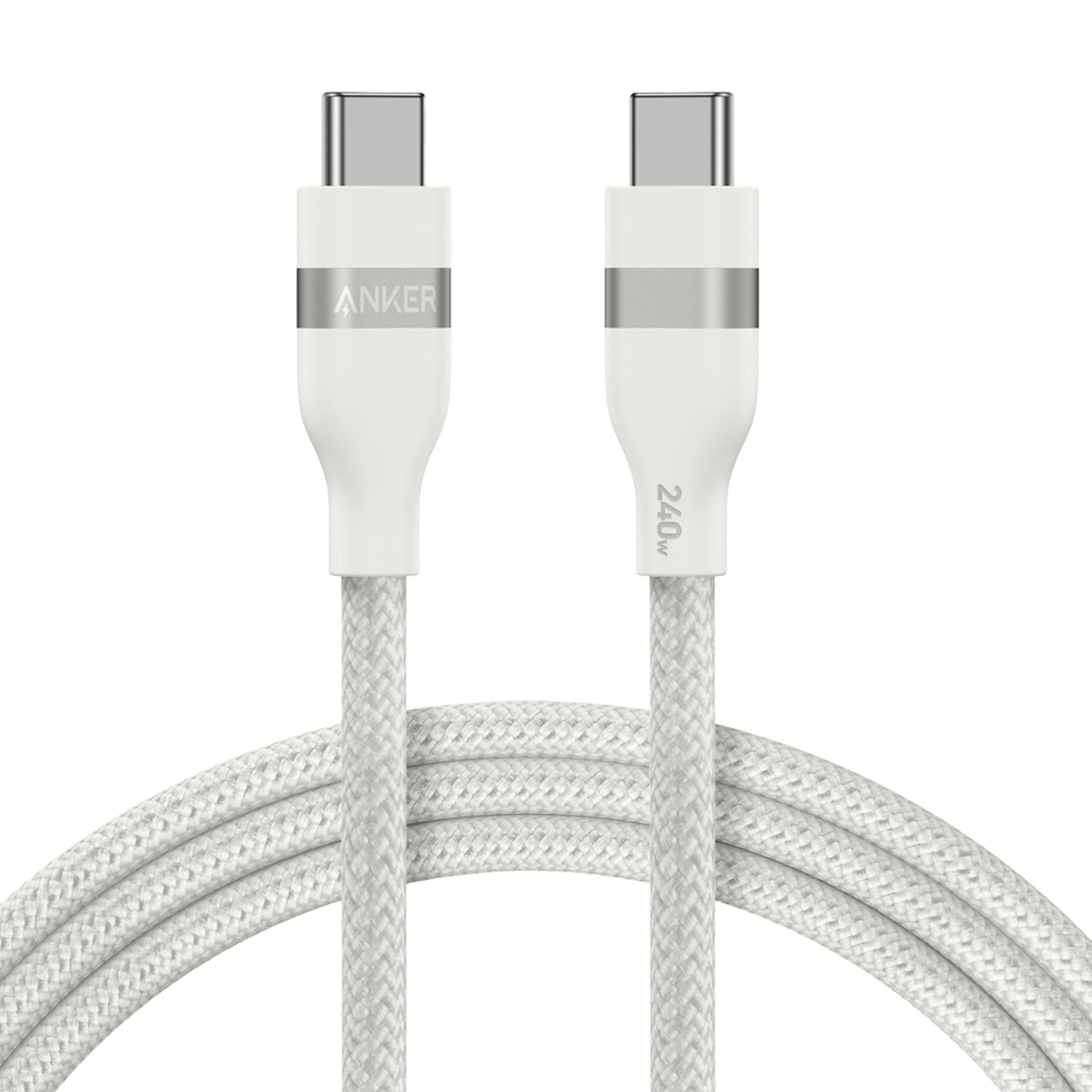 Anker USB-C to USB-C Cable (3 ft / 6 ft, 240W, Upcycled-Braided) M6 6 ft / Shell White
